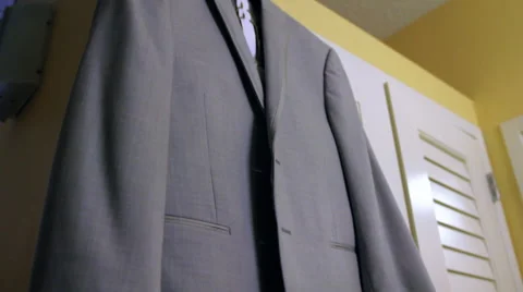 Hanging Suit Stock Footage 64143787