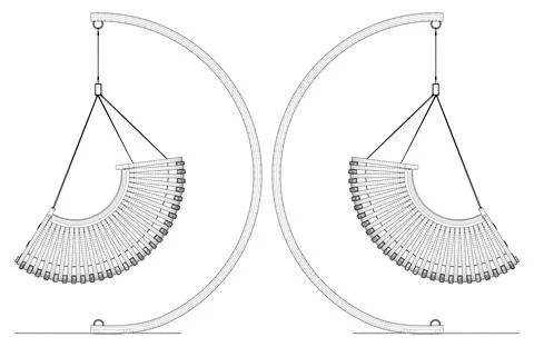 Hanging Swing Chair Vector. 스톡 일러스트