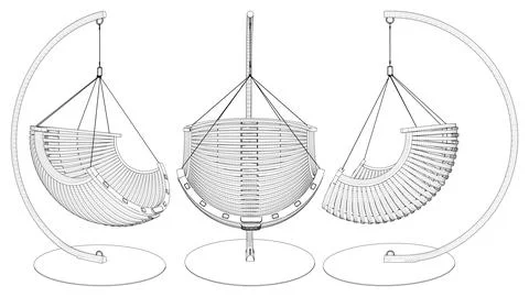Hanging Swing Chair Vector. Stock Illustration