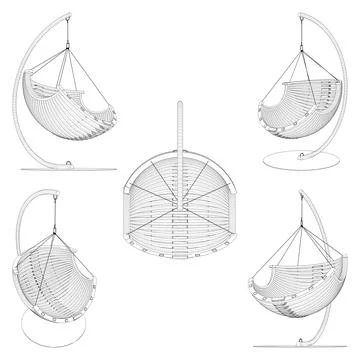 Hanging Swing Chair Vector. Stock Illustration