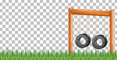 Hanging swing playground on transparent background Stock Illustration
