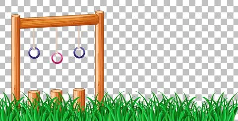 Hanging swing playground on transparent background Stock Illustration