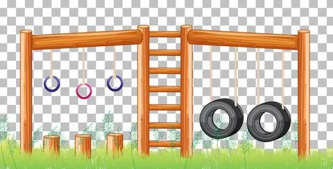 Hanging swing on transparent background Stock Illustration