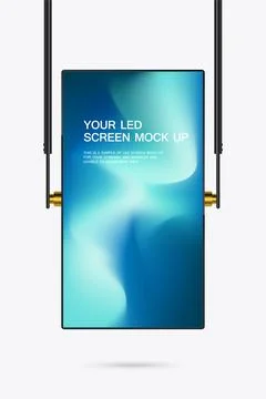 A Hanging technology LED Screen Mockup in 3Ds. editable LEDs vector Illumin.. Stockillustratie