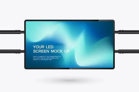 Hanging technology style of LED Screen Mockup in 3Ds of Realistic screen li.. Stock Illustration