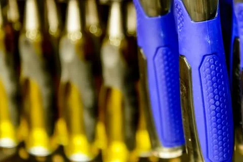 Hanging tool handles Stock Photos