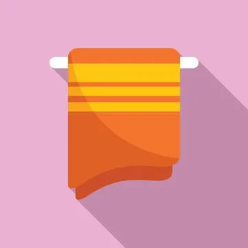 Hanging towel icon flat vector. Fabric napkin Stock Illustration