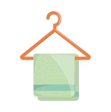 Hanging towel laundry Stock Illustration