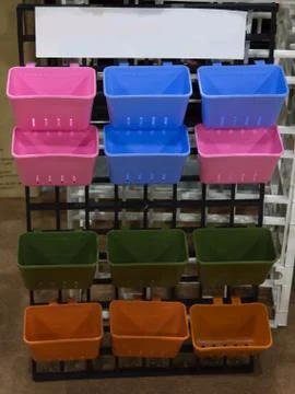 Hanging tree pots Stock Photos