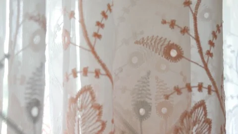 Hanging tulle in the room with a beautiful pattern Stock-Footage 120363258