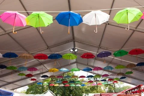 Hanging umbrellas Photos