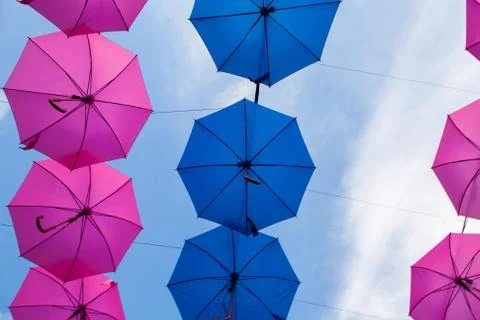 Hanging umbrellas Photos