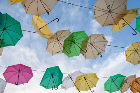 Hanging umbrellas Photos