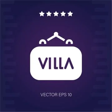 Hanging villa sign vector icon Stock Illustration