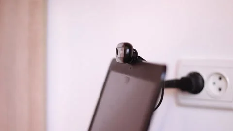 Hanging Web camera on notebook Stock Footage 165325178