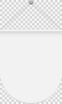 Hanging white banner or scroll. Blank, editable template for advertisement .. Stock Illustration
