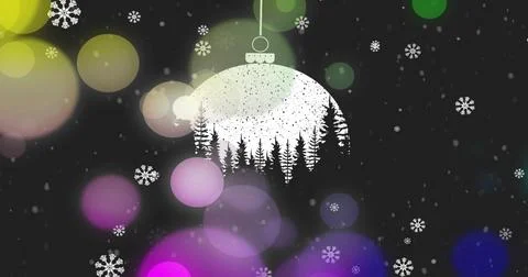 Hanging white ornament from dotted string featuring pine cutout, dark holiday 스톡 일러스트