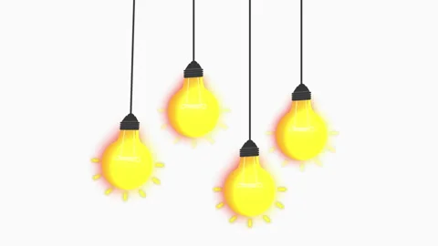 Hanging Yellow Light Bulbs Background Stock Footage 288005695