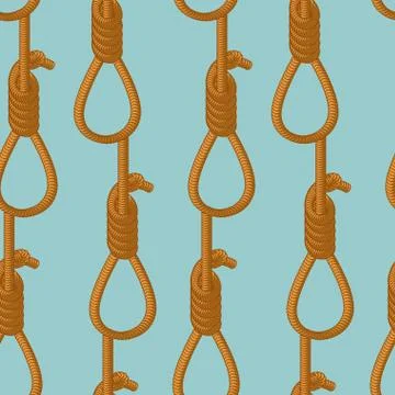 Hangman noose seamless pattern. Hangman texture. Background of the rope loop Illustrazione stock