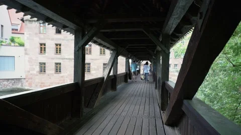 Hangmans Bridge in Nuremberg, Germany Stock Footage 211788596