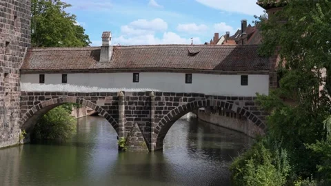 Hangman's bridge in Nuremberg, Germany Stock Footage 211788685