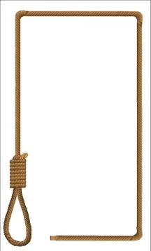 Hangman's noose knot border Stock Illustration