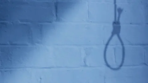 Hangman's Noose shadow, blue Stock Footage 22497769