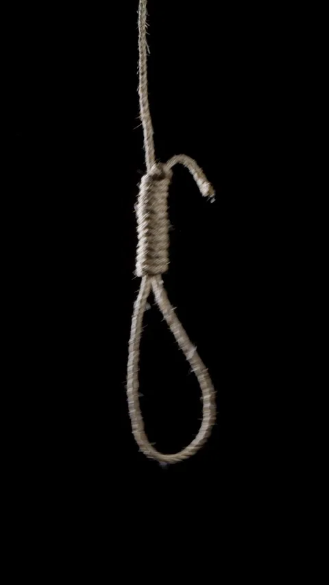 Hangmans Rope Swinging To Camera Stock Footage 332558123