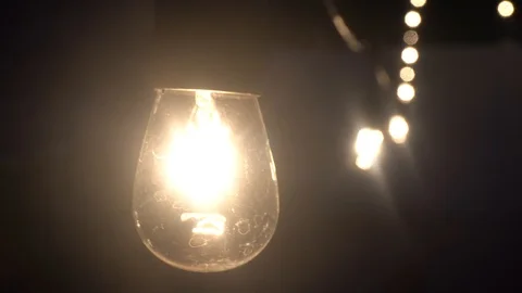 Hangning Lights With rack focus Stock Footage 98909248