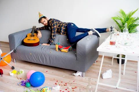 Hangover after a party Stock Photos