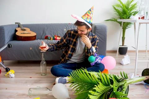 Hangover after a party Stock Photos