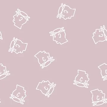 Hangover morning line vector seamless pattern sign Stock Illustration