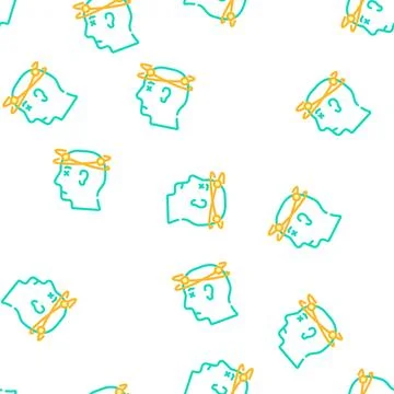 Hangover morning vector seamless pattern sign Stock Illustration