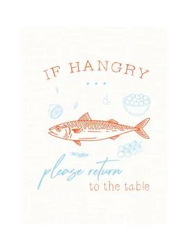 Hangry reminder returning to the table for food Stock Illustration