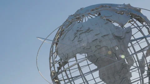 Hanheld shot of The Unisphere Stock Footage 266110691