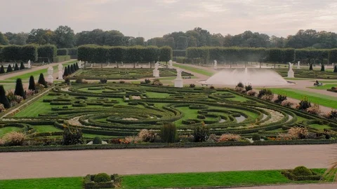 Hannover, Germany. Beautiful patterns of bushes and greenery in the garden. A Stock Footage 108916539