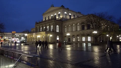 Hannover, Germany - December 04, 2017: Georgstrasse in Hannover at winter Stock Footage 83270169