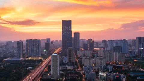 Hanoi day to night timelapse Stock Footage 232113197