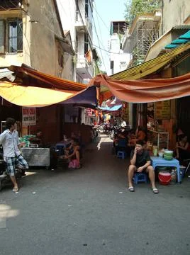 Hanoi street corner. Stock Photos