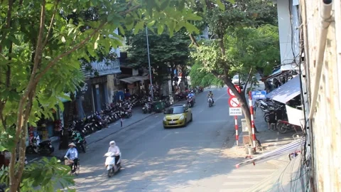 Hanoi street view from window 库存影片 231649432