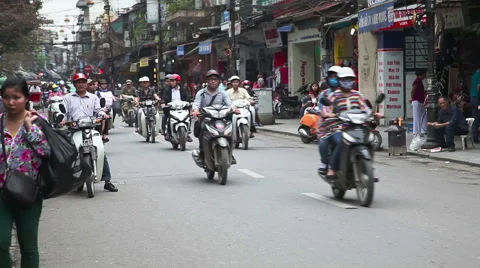 Hanoi traffic in downtown 스톡 동영상 49061064