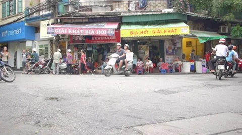 Hanoi Traffic Low Angle Stock Footage