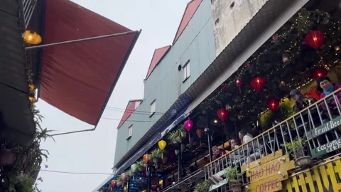 Hanoi Train Track Cafe - Top Tourist Attraction In Hanoi Stock Footage 264026027