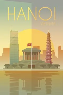 Hanoi. Vector poster. Stock Illustration