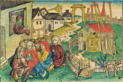Hans Böhm oder Hans Behem, Pauker von Niklashausen (geboren um 1458, gesto.. Stock Photos