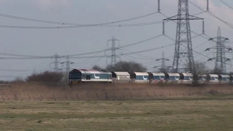 Hanson Class 59 Hauled Freight Stock Footage 85068994