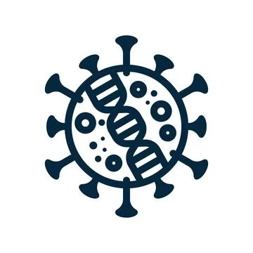 Hantaan Virus Icon Vector. Minimalist line art of a viral cell with DNA hel.. Stock Illustration