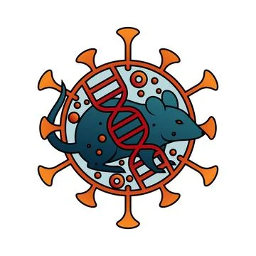 Hantaan Virus Vector Illustration. Concept of orthohantavirus with rat host.. Stock Illustration