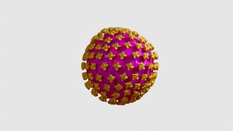 Hantavirus 3D Model Rotating on a Transparent Background. Seamless Loop. 4K 库存影片 334433596