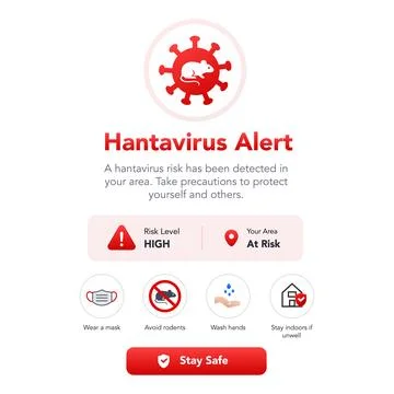 Hantavirus alert notification interface. vector illustration Illustrazione stock
